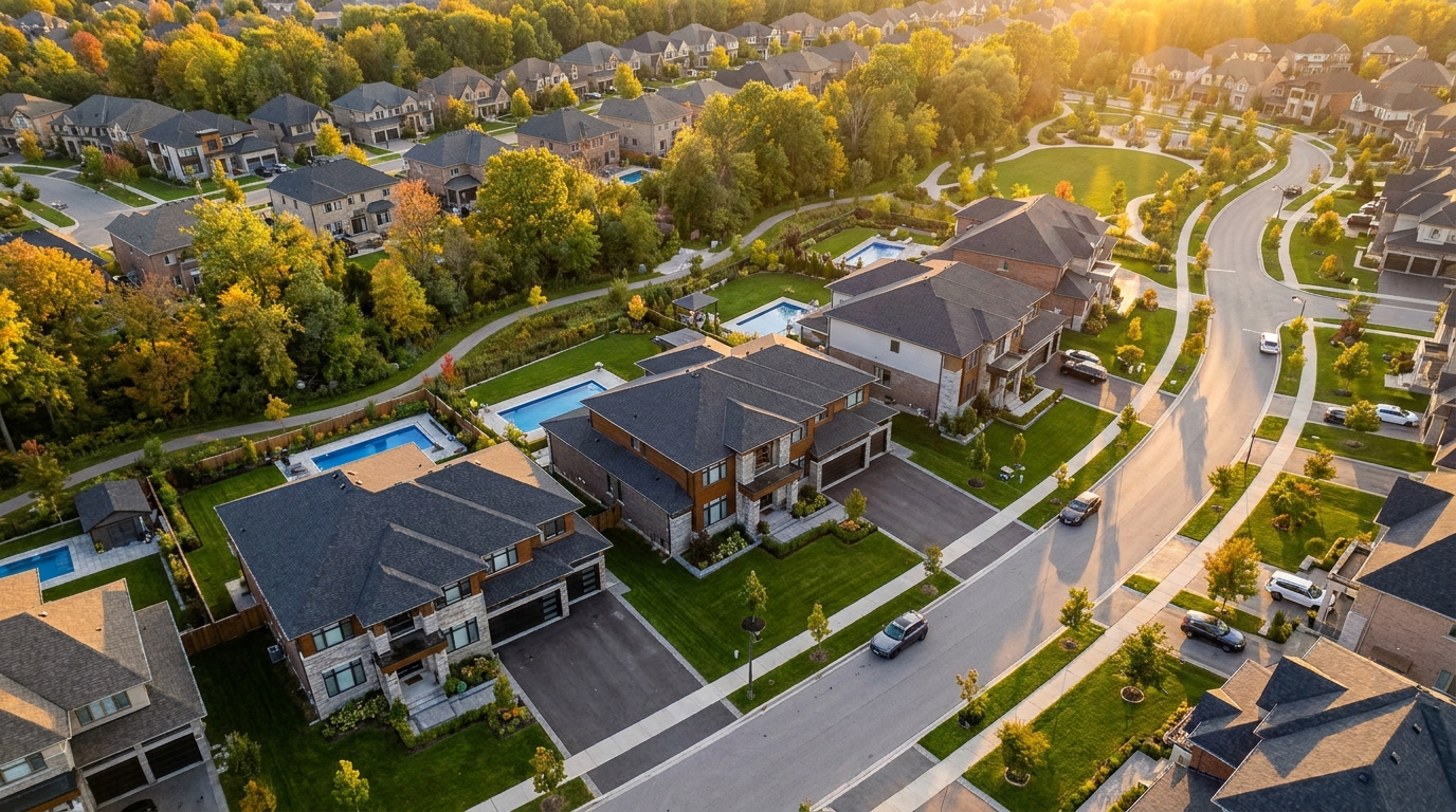 Aerial neighborhood view